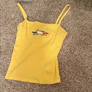 Forever 21 Yellow Ribbed Tank Top